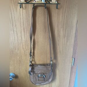B. Makowsky Carmel colored leather crossbody